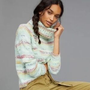 Anthropologie Elysa Cropped Turtleneck Sweater, Size Large